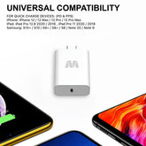 MyBat 2 - in - 1 22W Travel Charger with 4ft USB - C to USB - C Cable - WhiteMyBat Pro